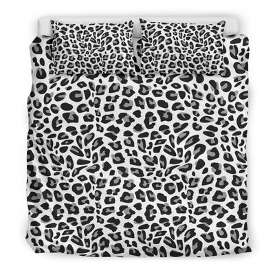 Snow Leopard Skin Print Duvet Cover Bedding Set