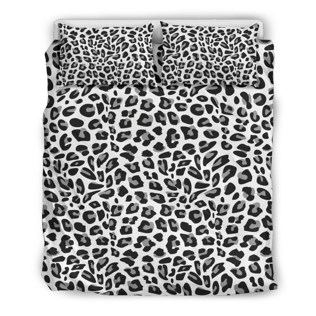 Snow Leopard Skin Print Duvet Cover Bedding Set