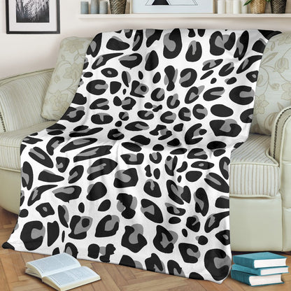 Snow Leopard Skin Print Fleece Blanket