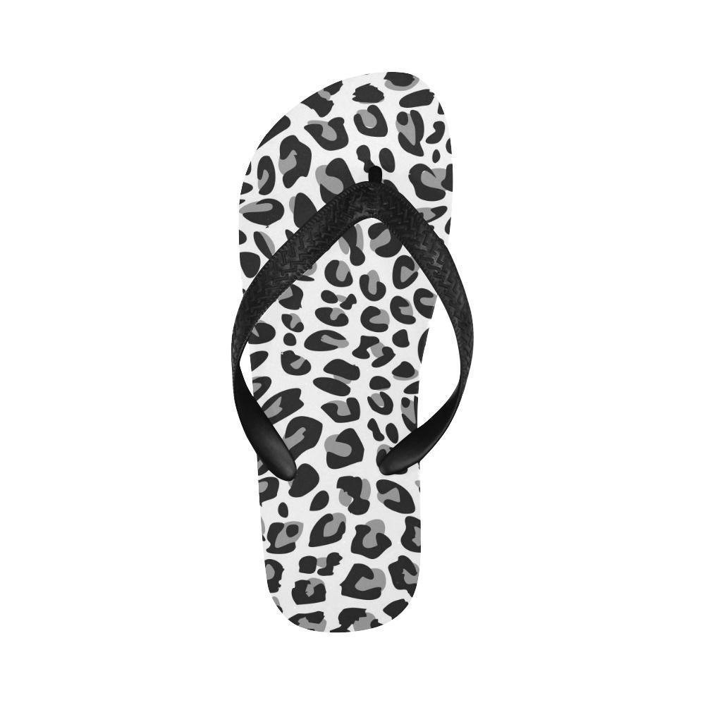 Snow Leopard Skin Print Flip Flops-JTAMIGO.COM