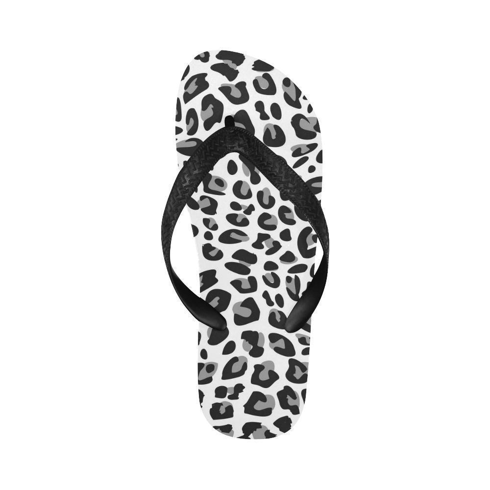 Snow Leopard Skin Print Flip Flops-JTAMIGO.COM