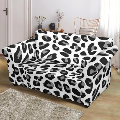 Snow Leopard Skin Print Loveseat Slipcover-JTAMIGO.COM