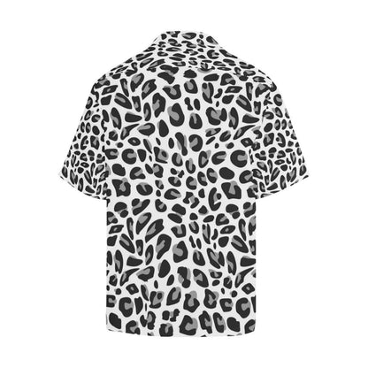 Snow Leopard Skin Print Men Aloha Hawaiian Shirt