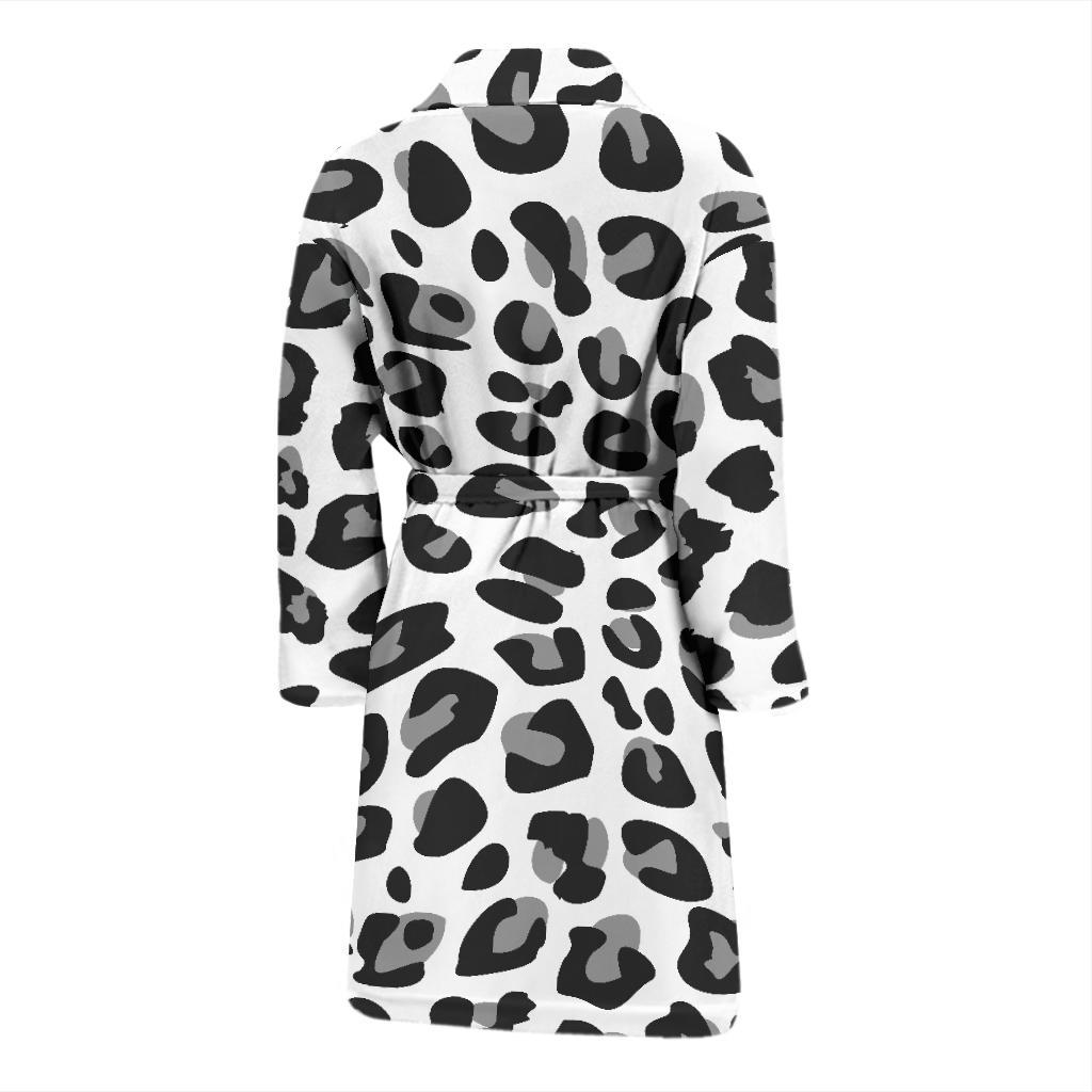 Snow Leopard Skin Print Men Bath Robe-JTAMIGO.COM