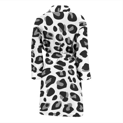 Snow Leopard Skin Print Men Bath Robe-JTAMIGO.COM