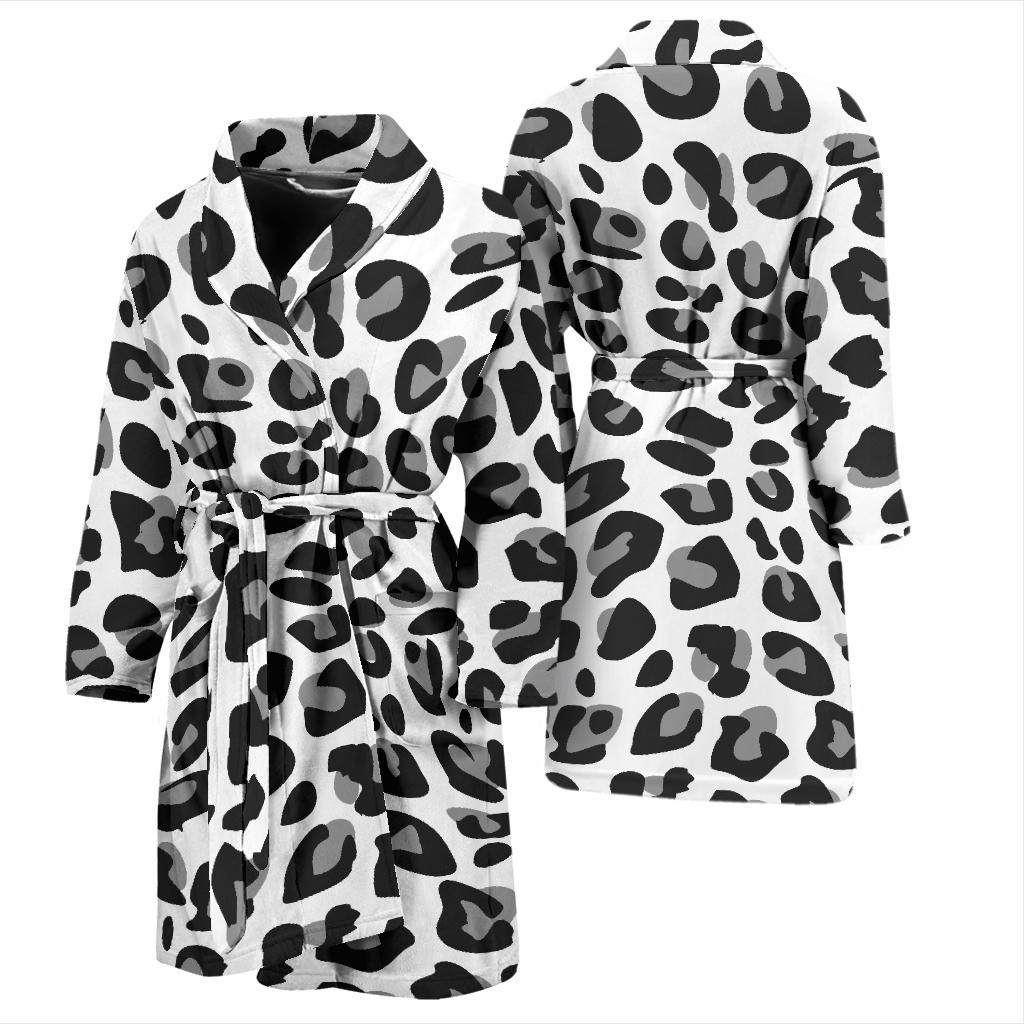 Snow Leopard Skin Print Men Bath Robe-JTAMIGO.COM