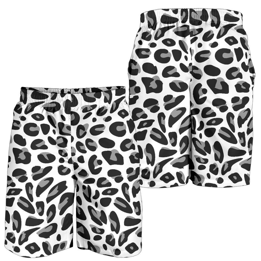 Snow Leopard Skin Print Mens Shorts-JTAMIGO.COM