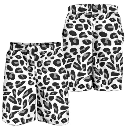 Snow Leopard Skin Print Mens Shorts-JTAMIGO.COM