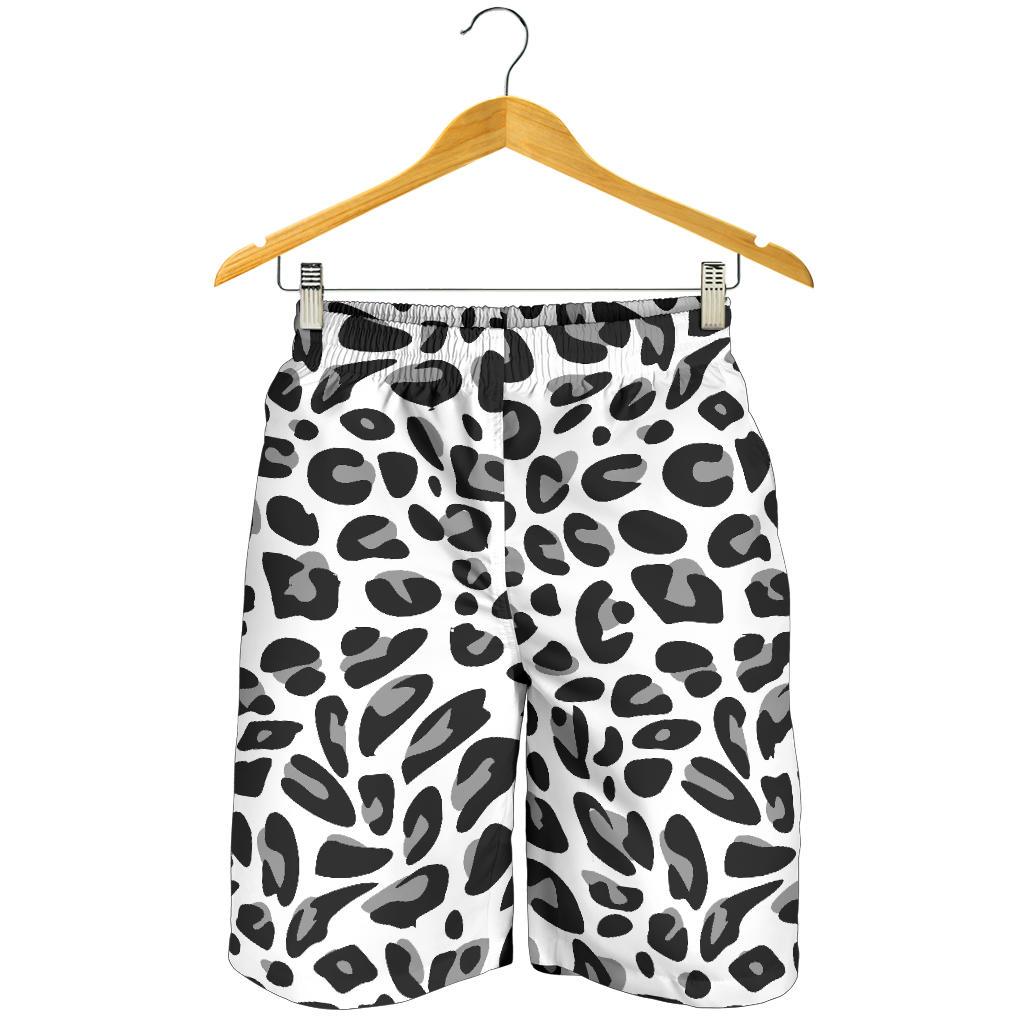 Snow Leopard Skin Print Mens Shorts-JTAMIGO.COM
