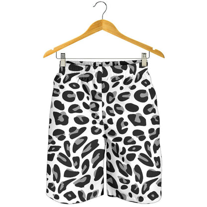 Snow Leopard Skin Print Mens Shorts-JTAMIGO.COM