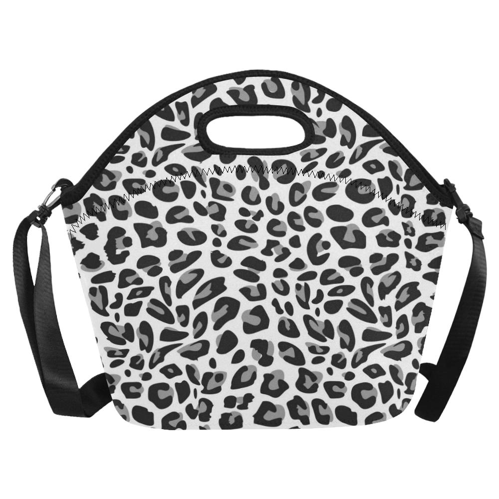 Snow Leopard Skin Print Neoprene Lunch Bag (Model 1669)(Large)-JTAMIGO.COM