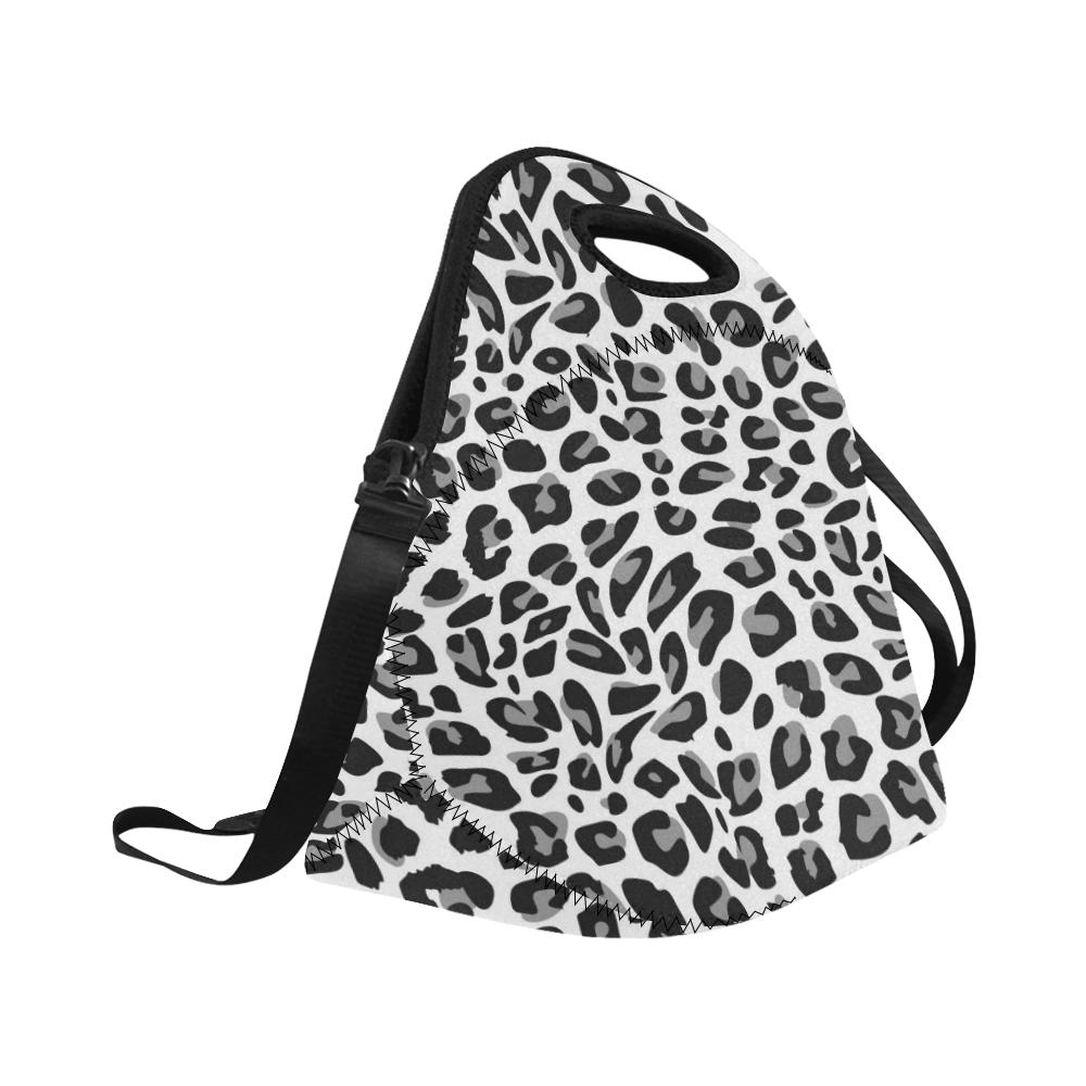 Snow Leopard Skin Print Neoprene Lunch Bag (Model 1669)(Large)-JTAMIGO.COM