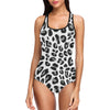 Snow Leopard Skin Print One Piece Swimsuit-JTAMIGO.COM