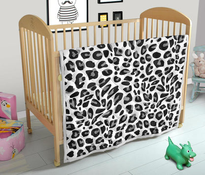 Snow Leopard Skin Print Premium Quilt-JTAMIGO.COM