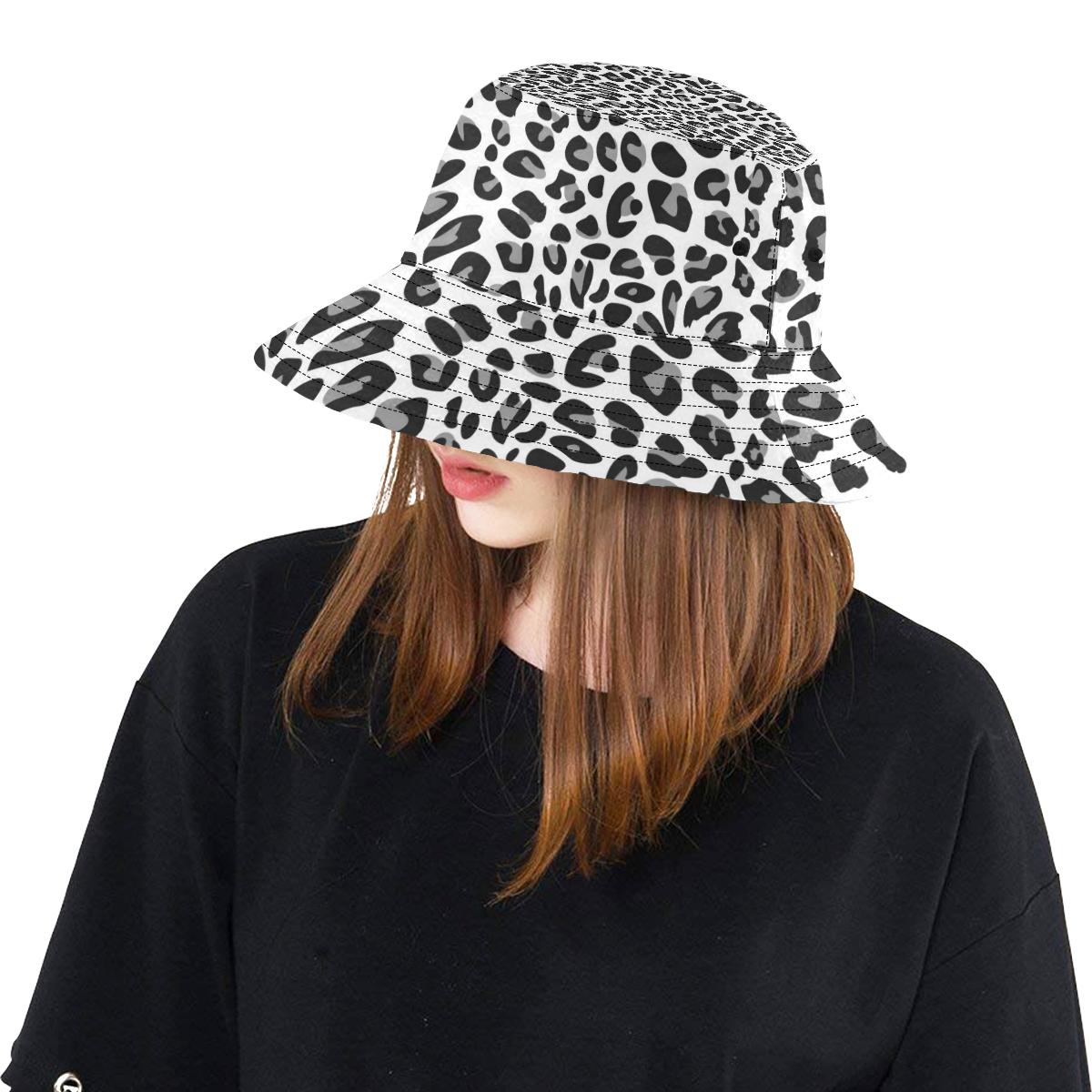 Snow Leopard Skin Print Unisex Bucket Hat