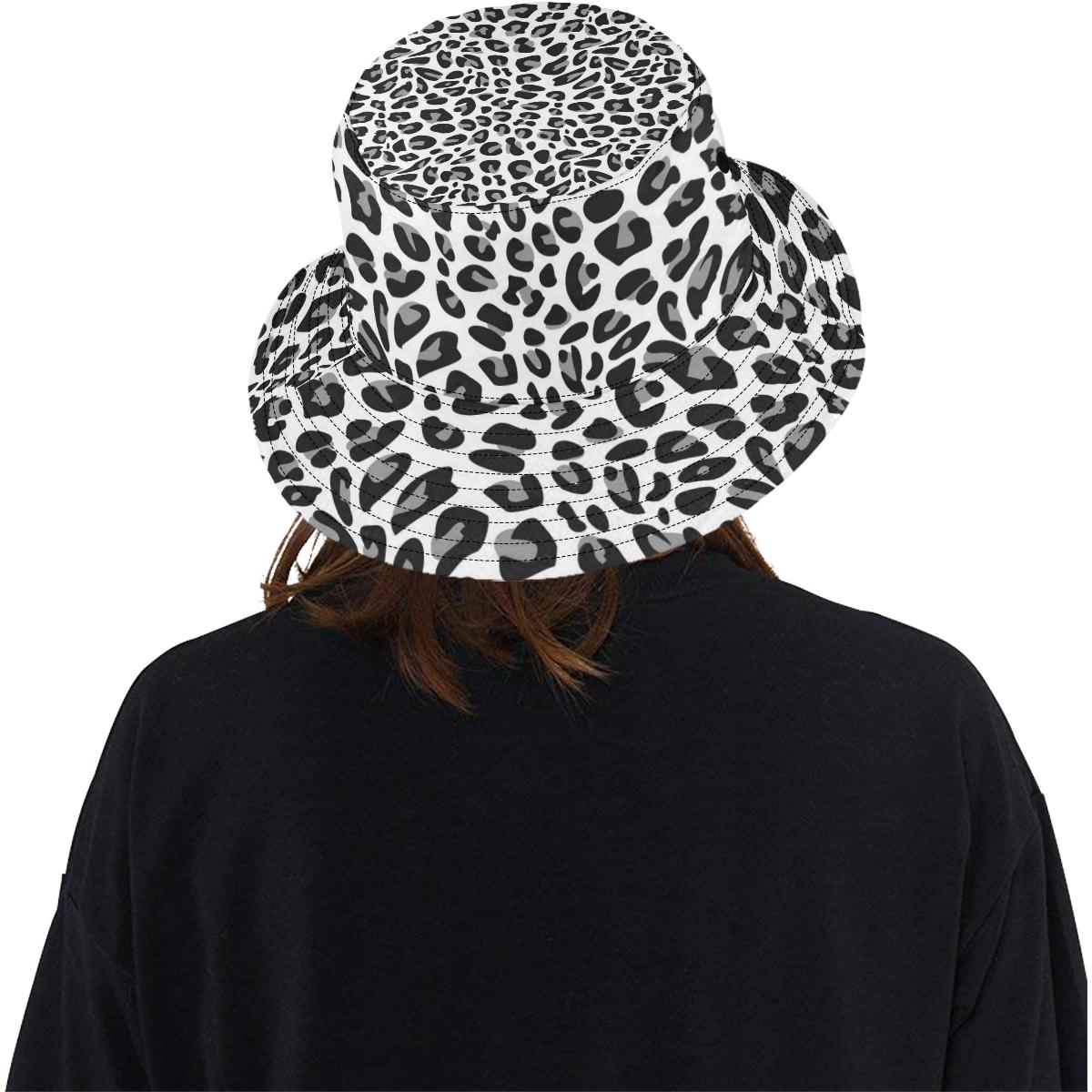 Snow Leopard Skin Print Unisex Bucket Hat