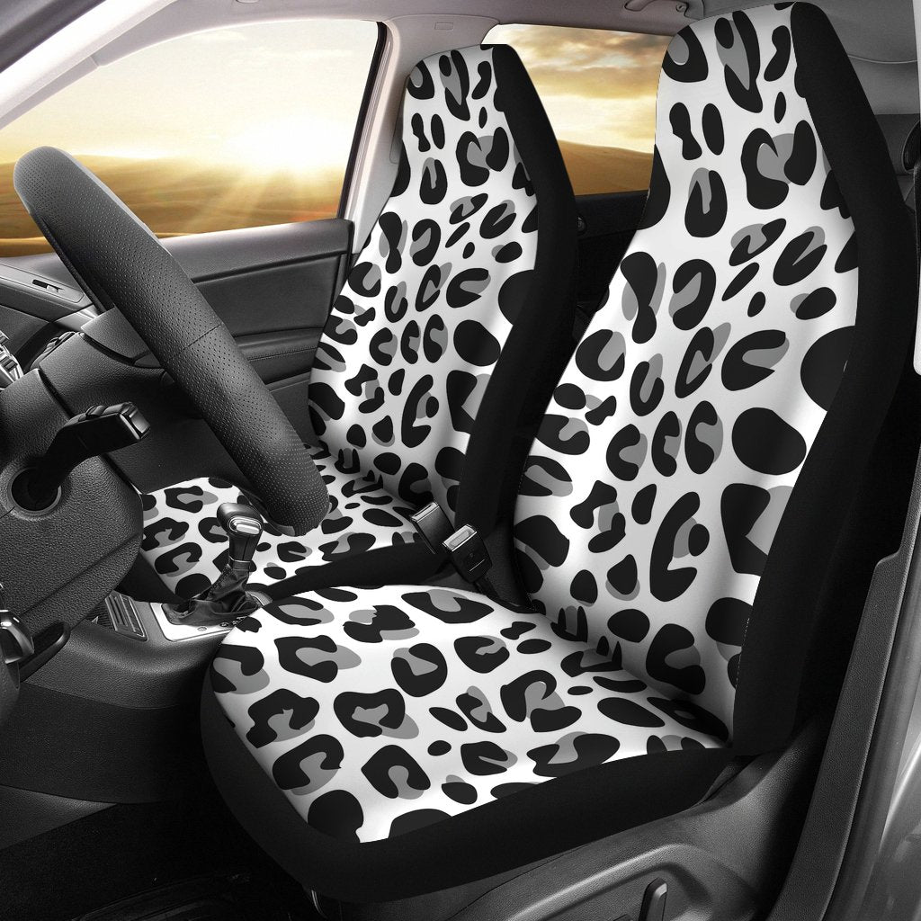 Snow Leopard Skin Print Universal Fit Car Seat Covers