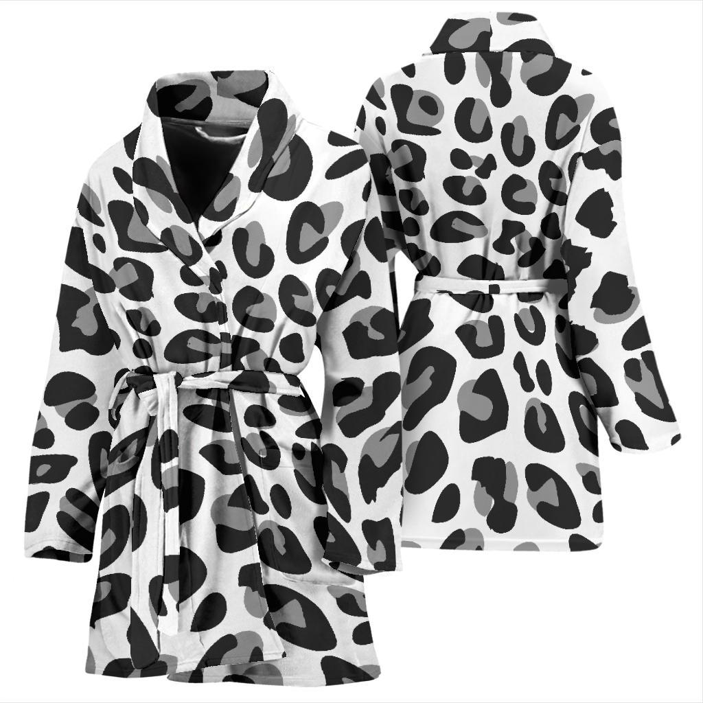 Snow Leopard Skin Print Women Bath Robe-JTAMIGO.COM