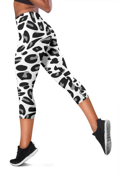 Snow Leopard Skin Print Women Capris