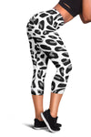 Snow Leopard Skin Print Women Capris