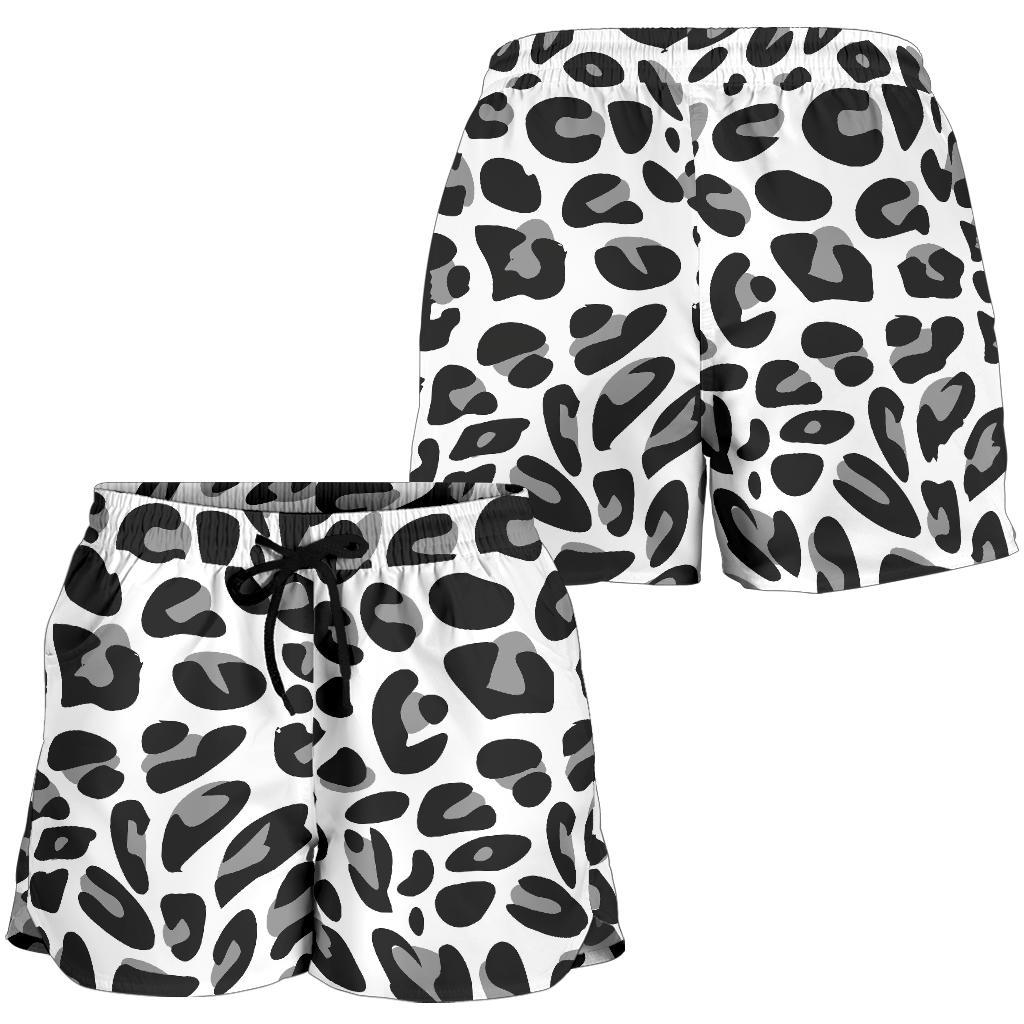 Snow Leopard Skin Print Women Shorts-JTAMIGO.COM