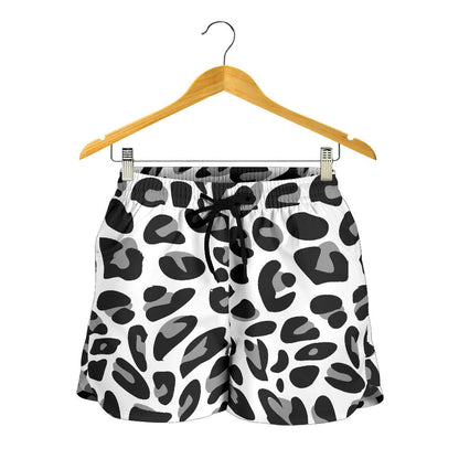 Snow Leopard Skin Print Women Shorts-JTAMIGO.COM