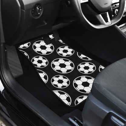 Soccer Ball Black Print Pattern Car Floor Mats