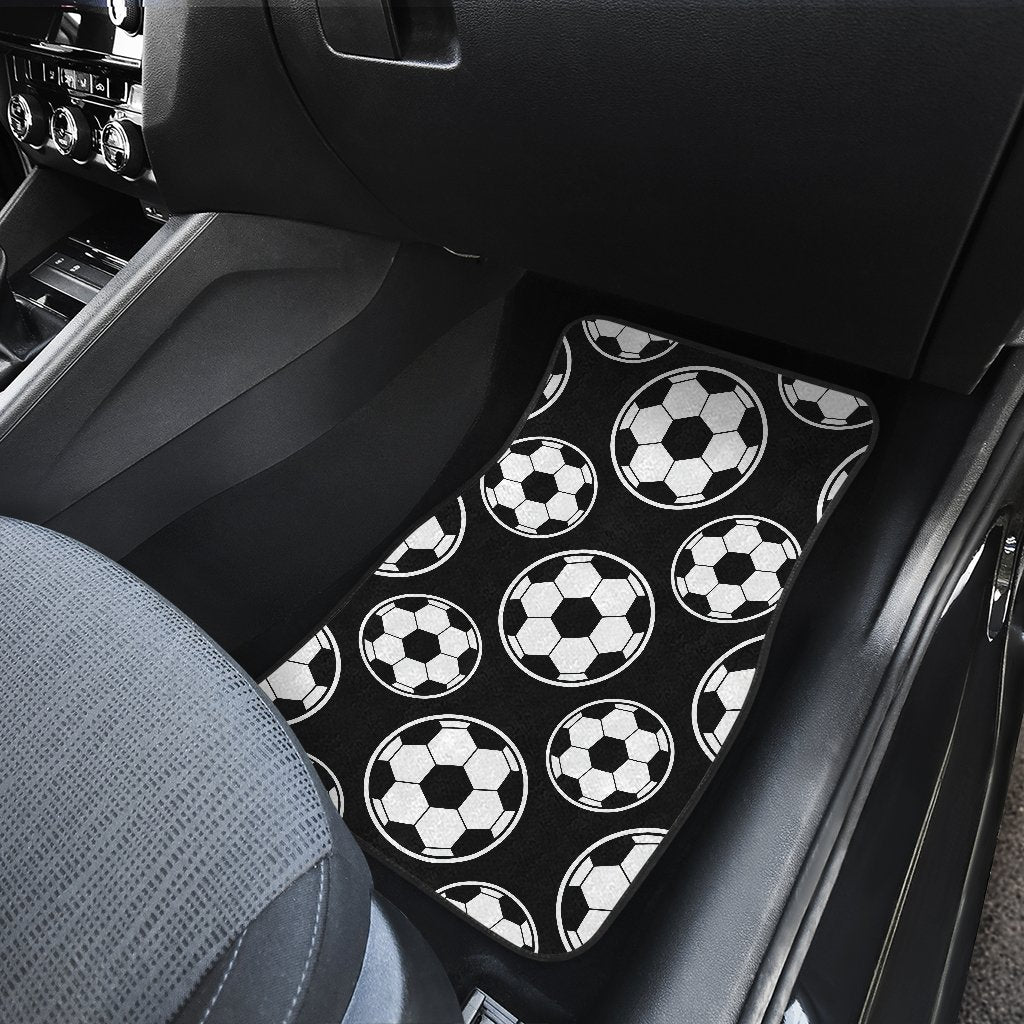 Soccer Ball Black Print Pattern Car Floor Mats