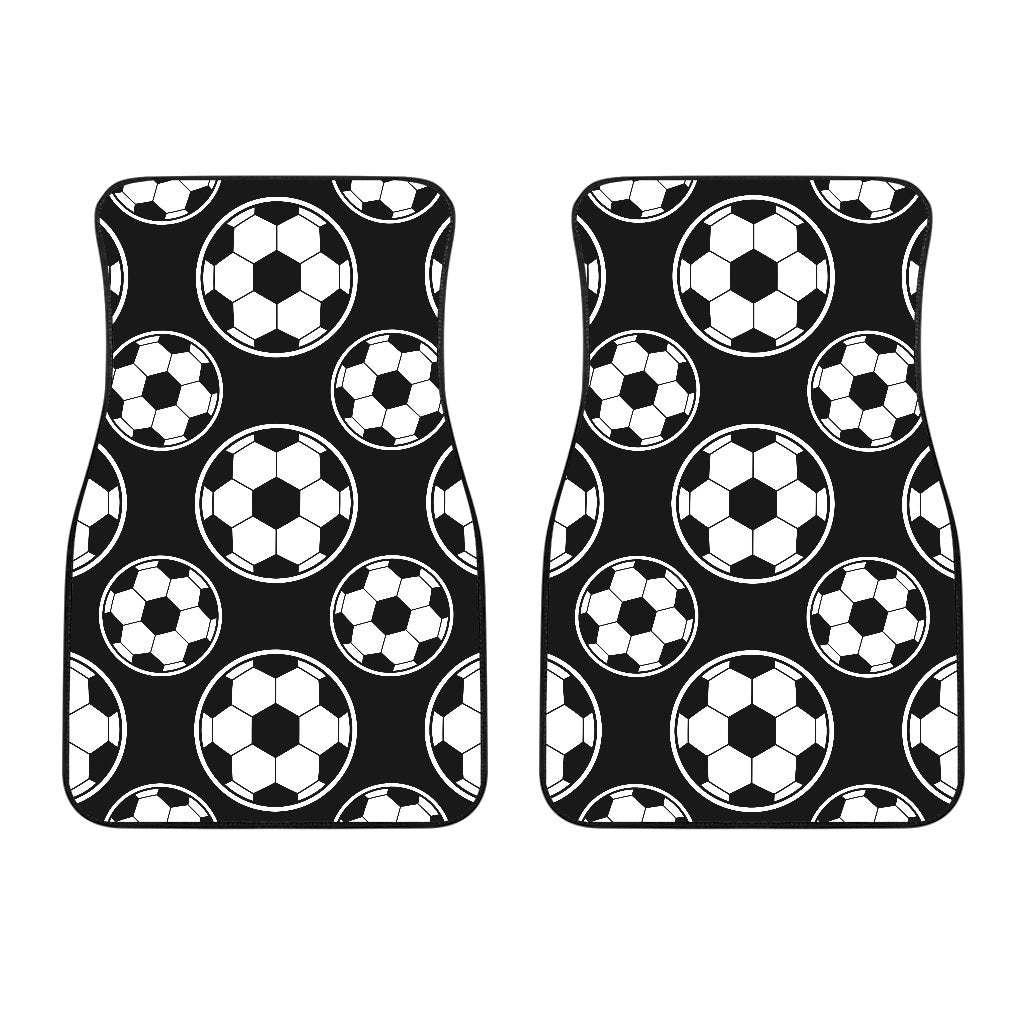 Soccer Ball Black Print Pattern Car Floor Mats