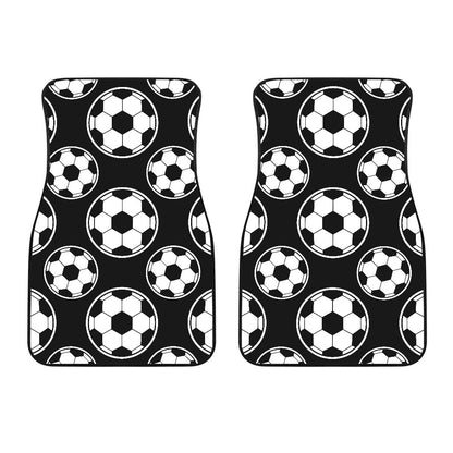 Soccer Ball Black Print Pattern Car Floor Mats