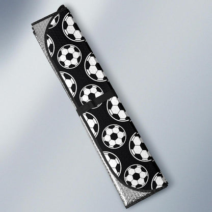 Soccer Ball Black Print Pattern Car Sun Shade For Windshield