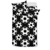 Soccer Ball Black Print Pattern Duvet Cover Bedding Set
