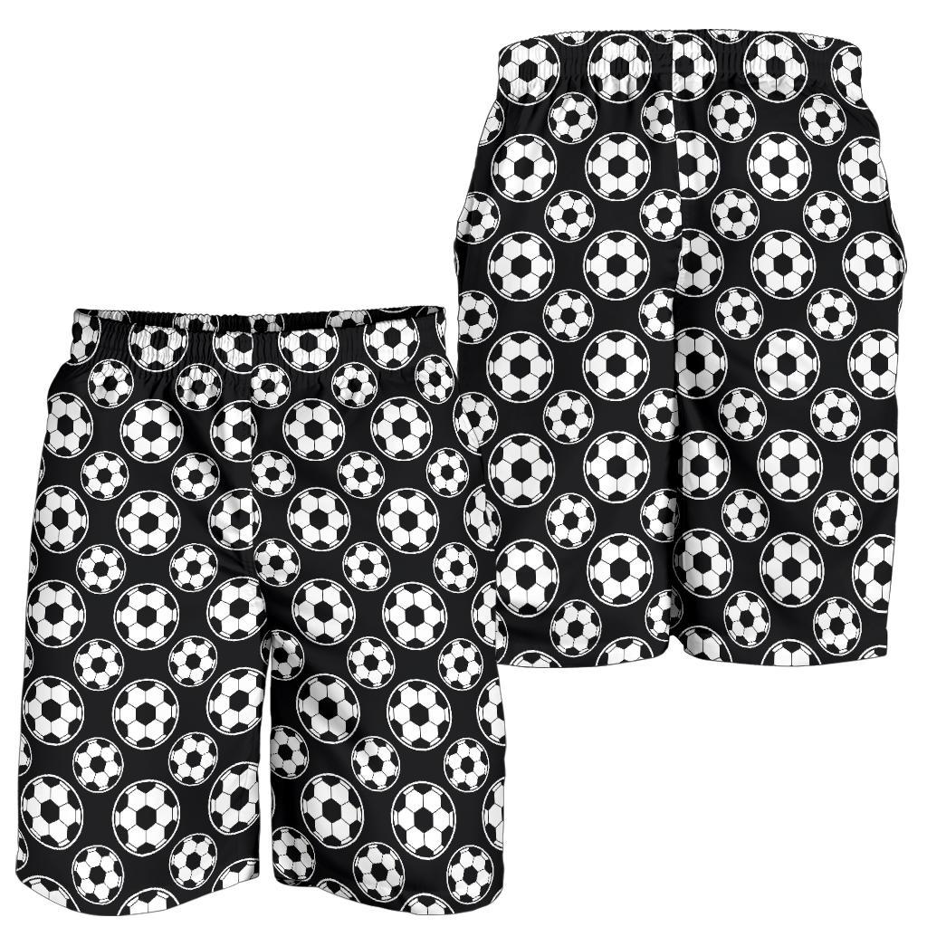Soccer Ball Black Print Pattern Mens Shorts-JTAMIGO.COM