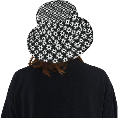 Soccer Ball Black Print Pattern Unisex Bucket Hat