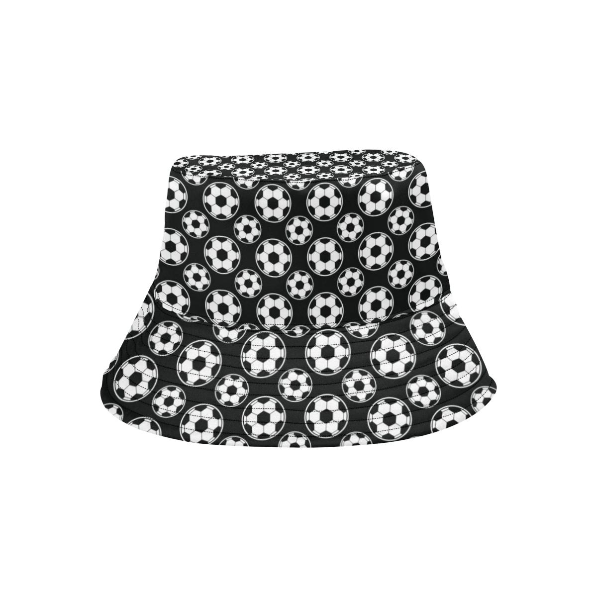 Soccer Ball Black Print Pattern Unisex Bucket Hat