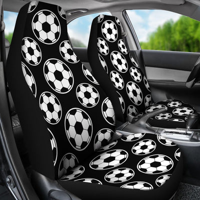 Soccer Ball Black Print Pattern Universal Fit Car Seat Covers