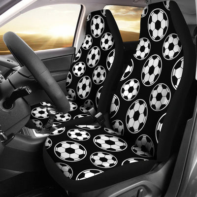 Soccer Ball Black Print Pattern Universal Fit Car Seat Covers