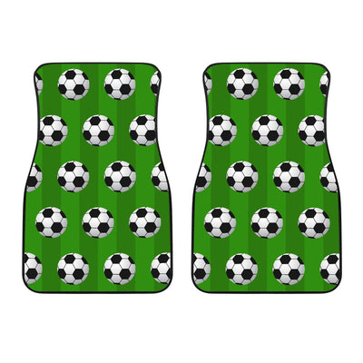 Soccer Ball Green Backgrpund Print Car Floor Mats