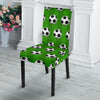 Soccer Ball Green Backgrpund Print Dining Chair Slipcover-JTAMIGO.COM