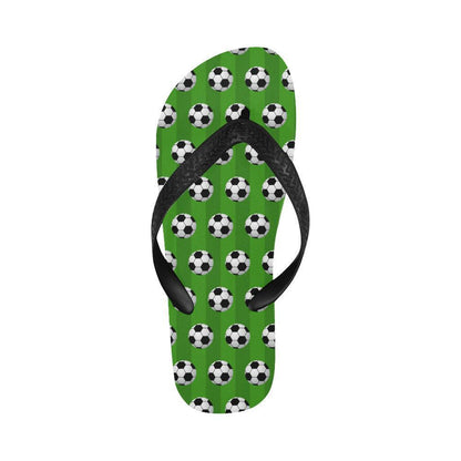 Soccer Ball Green Backgrpund Print Flip Flops-JTAMIGO.COM