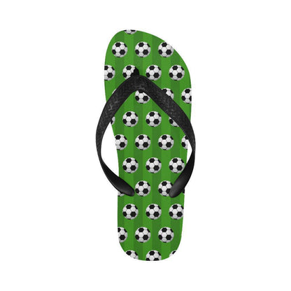 Soccer Ball Green Backgrpund Print Flip Flops-JTAMIGO.COM