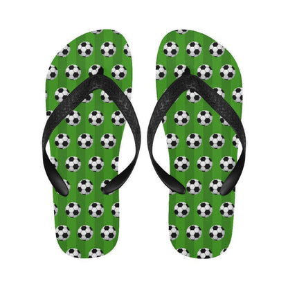 Soccer Ball Green Backgrpund Print Flip Flops-JTAMIGO.COM