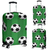 Soccer Ball Green Backgrpund Print Luggage Cover Protector
