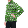 Soccer Ball Green Backgrpund Print Men Windbreaker Jacket-JTAMIGO.COM