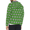 Soccer Ball Green Backgrpund Print Men Windbreaker Jacket-JTAMIGO.COM