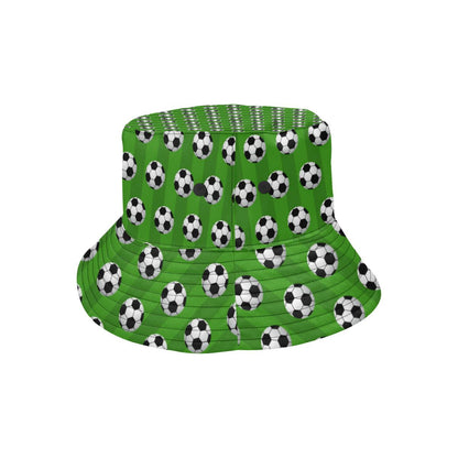 Soccer Ball Green Backgrpund Print Unisex Bucket Hat