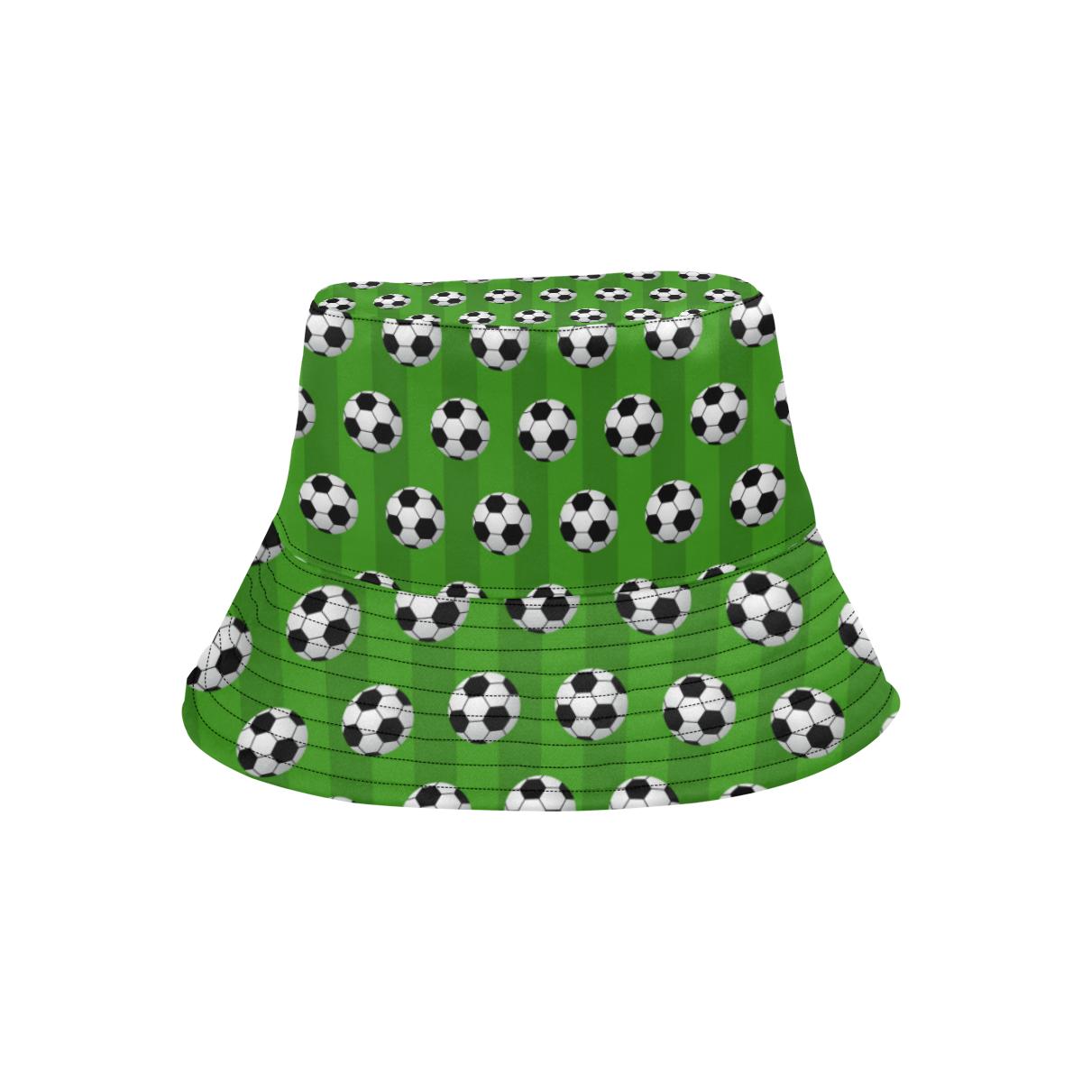 Soccer Ball Green Backgrpund Print Unisex Bucket Hat