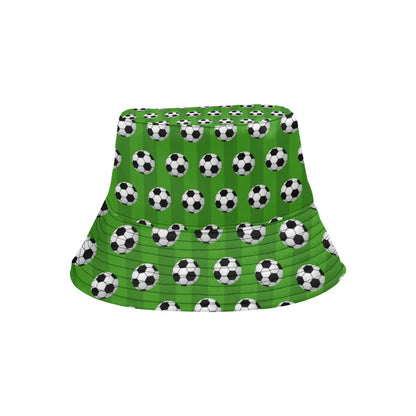 Soccer Ball Green Backgrpund Print Unisex Bucket Hat