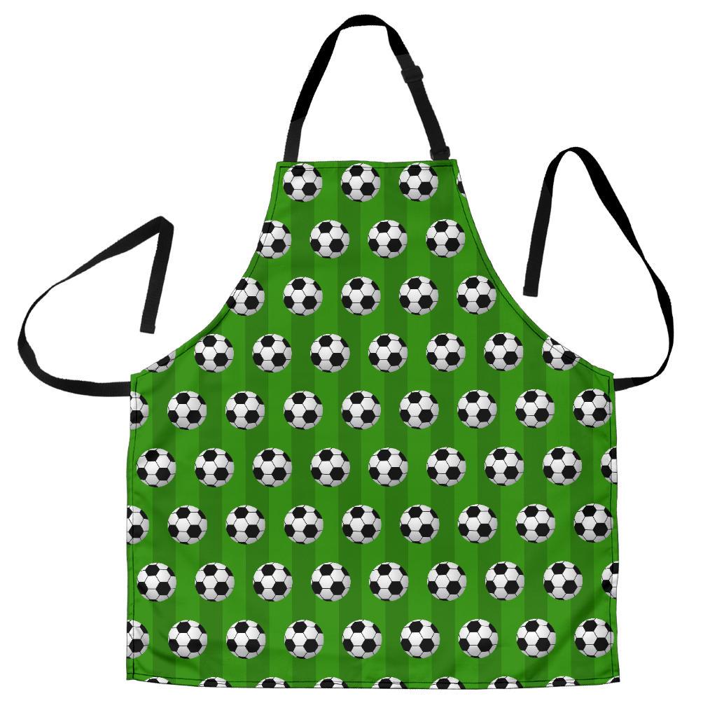 Soccer Ball Green Backgrpund Print Women Apron