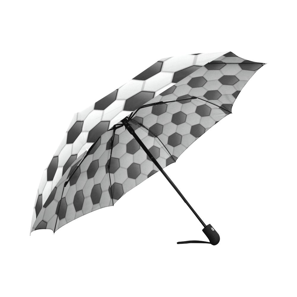 Soccer Ball Texture Print Pattern Automatic Foldable Umbrella
